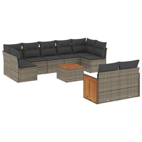 vidaXL Garden Sofa Set Grey, Dark Grey