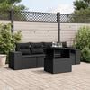 vidaXL Garden Sofa Set Black PE rattan, powder-coated steel, tempered glass