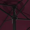 vidaXL Garden Parasol Bordeaux Red Polyester, Aluminum Extra large