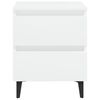 vidaXL Bed Cabinet White Engineered wood, Metal (legs) Medium Sleek