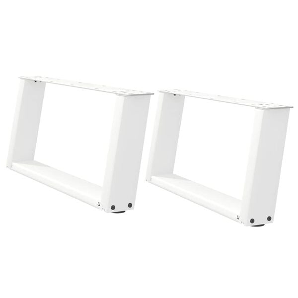 vidaXL Coffee Table Leg White Powder-coated steel Medium Adjustable Feet