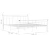 vidaXL Bed Frame White Powder-coated metal Super King Durable