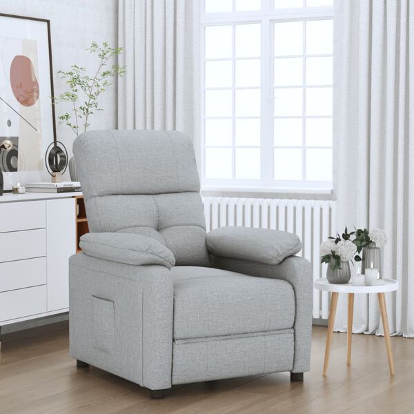 vidaXL Recliner Light Gray Fabric