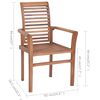 vidaXL Dining Chair Set of 4 Light Blue Solid teak wood Standard