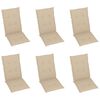 vidaXL Garden Chair Set of 6 Beige Solid Teak Wood Standard Foldable