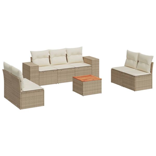 vidaXL Garden Sofa Set Beige