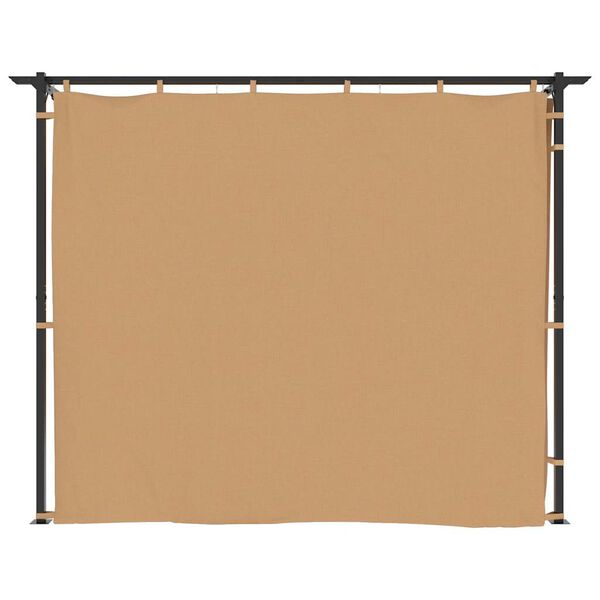vidaXL Gazebo with Curtains 9.8x9.8' Taupe Steel