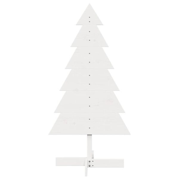 vidaXL Wooden Christmas Tree White Solid pine wood Medium