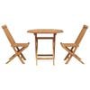 vidaXL Garden Dining Set 3 pcs Brown Solid teak wood