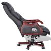 vidaXL Massage Office Chair Black Genuine Leather Large