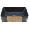 vidaXL Countertop Basin Black and Brown Rectangular 18.1x14.0x5.1" Ceramic