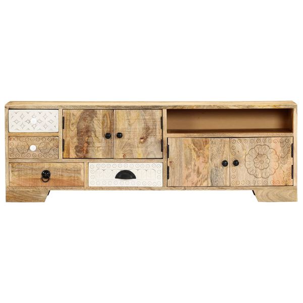 vidaXL TV Cabinet Natural Mango Wood Solid Mango Wood Medium TV Cabinet