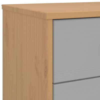vidaXL Drawer Cabinet OLDEN Gray and Brown Solid Wood Pine