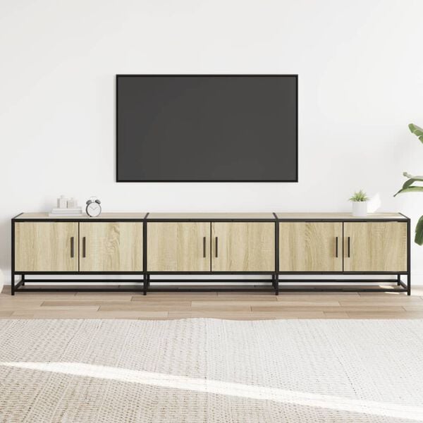 vidaXL TV Cabinet Sonoma oak Engineered wood, metal Large Durable