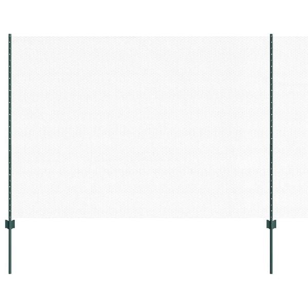 vidaXL Fence with Post Green 5.25 x 82.02 ft Steel and PVC