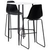 vidaXL Bar Set Black, White Plastic, MDF, Powder-Coated Steel Standard