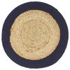 vidaXL Placemat Set of 4 Natural and Navy Blue Jute, Cotton Medium