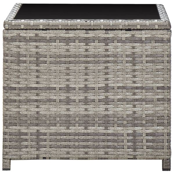 vidaXL Coffee Table Grey and Black Poly Rattan Compact Durable
