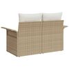vidaXL Garden Sofa with Cushion Beige 141 x 62 x 69 cm poly rattan