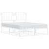 vidaXL Bed Frame White Powder-Coated Steel Double Bed Frame