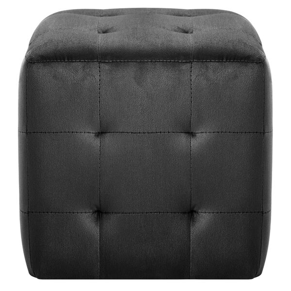 vidaXL Pouffe Black Velvet fabric, wood Small Durable Cube Ottoman