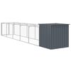vidaXL Dog House Anthracite Galvanized Steel Large Durable Dog House