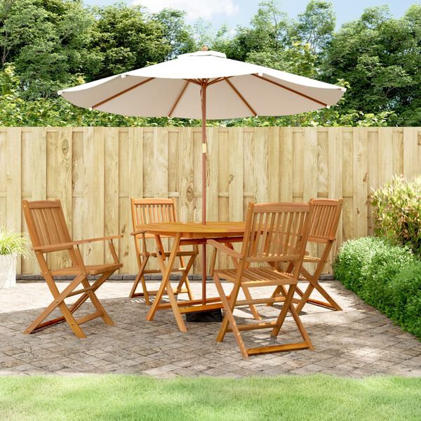 vidaXL Garden Dining Set Brown Solid Acacia Wood Medium Foldable