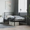 vidaXL Metal Bed Frame Black Powder-Coated Steel 35.4 x 79.1 in