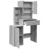 vidaXL Dressing Table Grey Sonoma Engineered wood and glass Medium