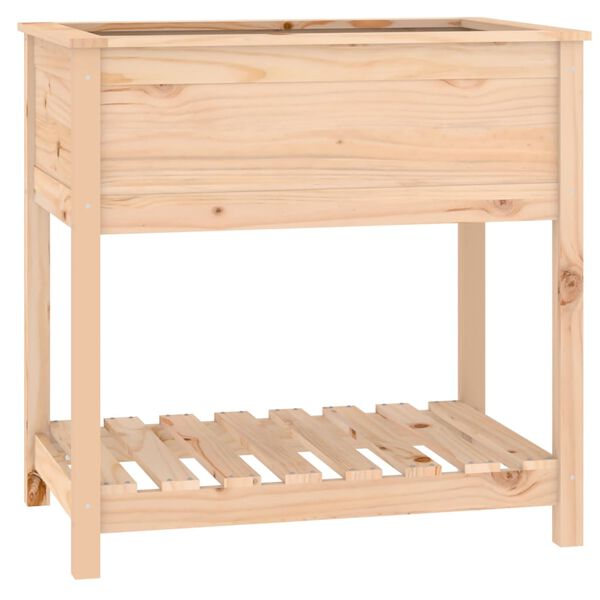 vidaXL Planter Natural Wood Solid Pine Wood Medium Durable Planter