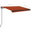 vidaXL Retractable Awning Orange and Brown Aluminum, Iron, Polyester