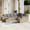 vidaXL Garden Sofa Set Beige PE rattan Large Modular Garden Sofa Set