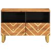 vidaXL TV Cabinet Brown and Black Solid mango wood, MDF, iron