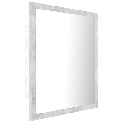 vidaXL LED Bathroom Mirror Concrete Gray 15.7"x3.3"x14.6" Chipboard