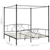 vidaXL Bed Frame Black Metal Double Bed Frame Rectangular Double Bed