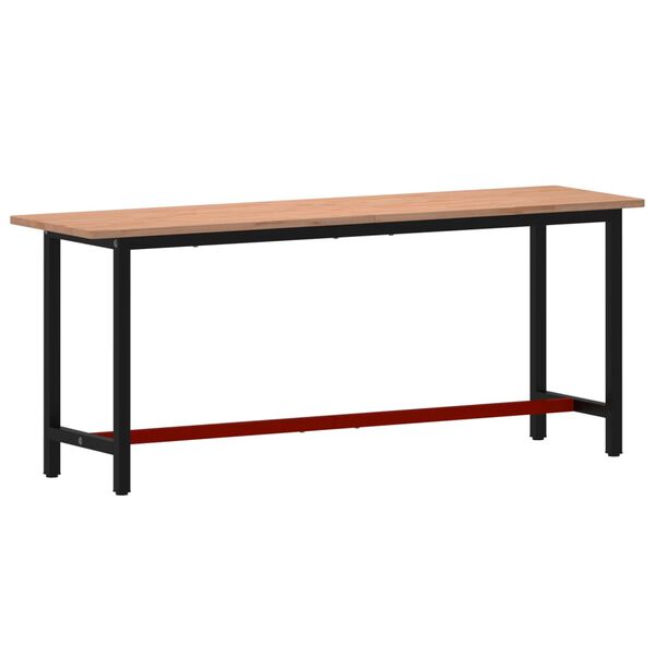 vidaXL Workbench 78.7x21.7x32.1" Solid Wood Beech and Metal