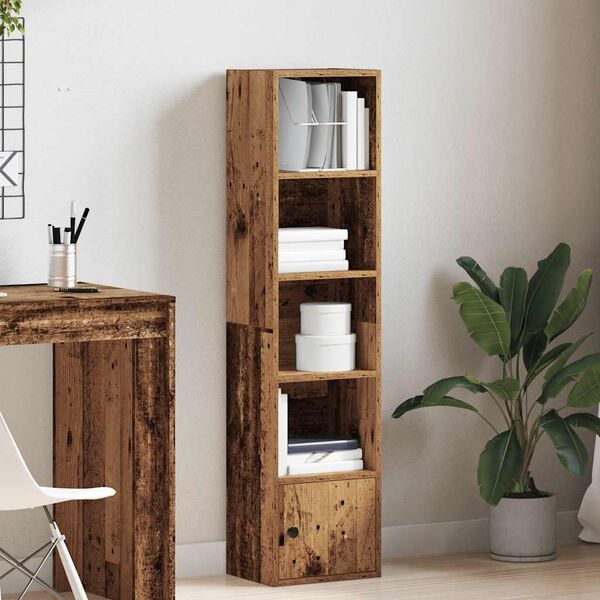 vidaXL Bookcase Old wood Engineered wood Medium Bookcase Rectangular