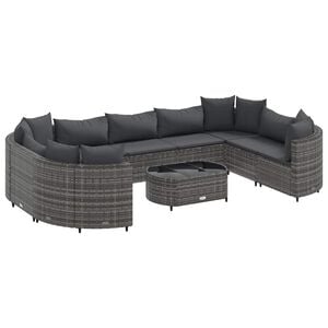 vidaXL Patio Sofa Set Set of 10 Grey