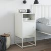 vidaXL Bedside Cabinet White Steel Compact Bedside Cabinet Rectangular