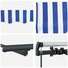 vidaXL Retractable Awning Striped Manual Blue and white 137.8" x 78.7