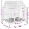 vidaXL Dog Cage Black Galvanized steel Large Dog Cage Rectangular