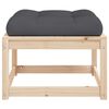 vidaXL Garden Footstool Natural wood and anthracite