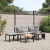 vidaXL Bench Set Black Powder-coated steel Standard Removable Covers