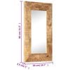vidaXL Mirror Natural wood Solid mango wood Medium Decorative Inlays