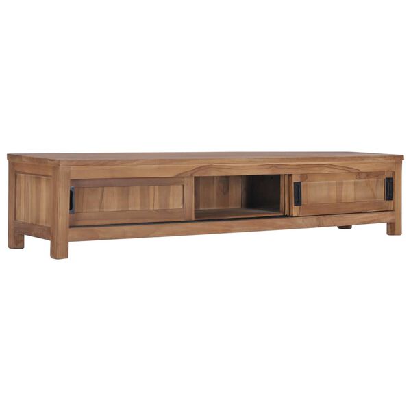 vidaXL TV Cabinet Natural Teak Solid Teak Wood 59.1x11.8x11.8 in