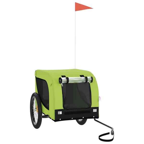 vidaXL Pet Bike Trailer Green Iron Fits small to medium-sized dogs