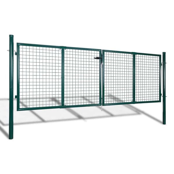 vidaXL Garden Mesh Gate Fence Door Wall Grille 118.1x29.5"