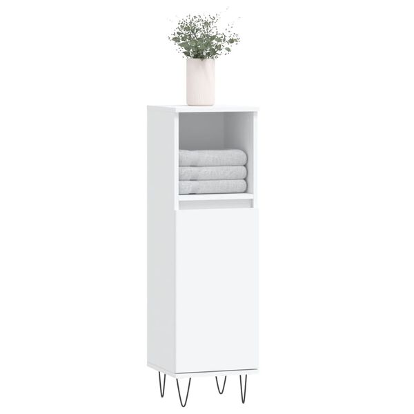 vidaXL Bathroom Cabinet White Engineered wood, iron Tall