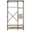 vidaXL Wardrobe Sonoma oak Engineered wood, Metal Large Adjustable Feet