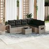 vidaXL Garden Sofa Set Light grey PE rattan Large Modular